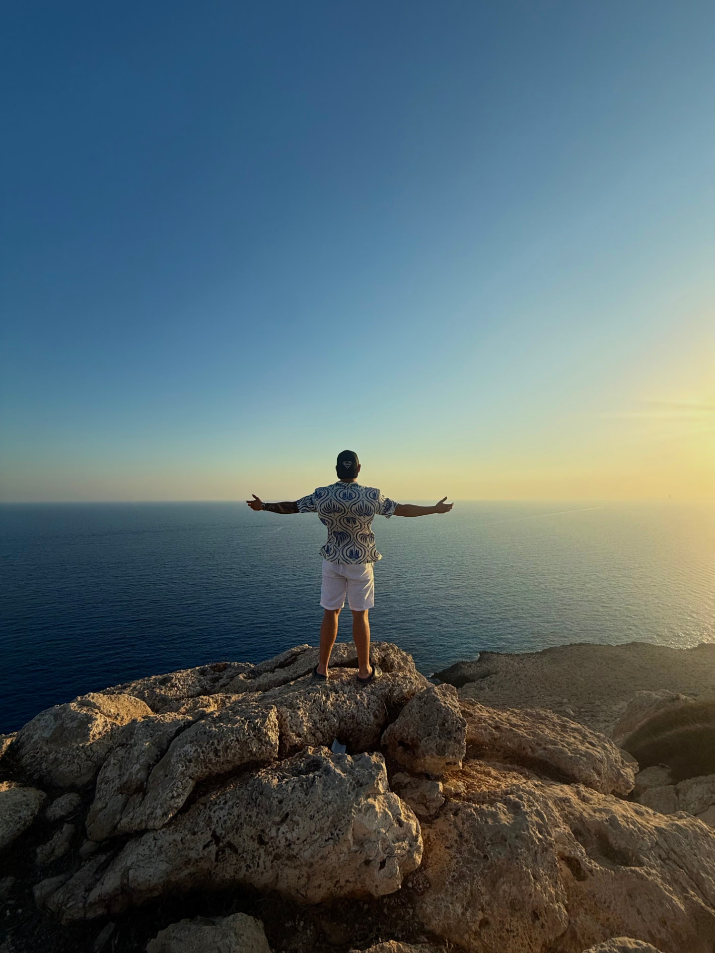 Tobias overlooking the Mediterranean coast in Cyprus